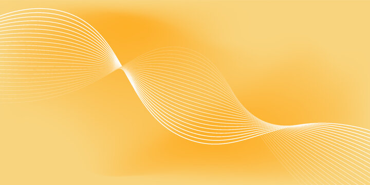 Solid yellow orange gradient simple tone color background. White flowing lines design