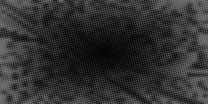 Background with irregular, chaotic dots, points, circle. Abstract monochrome pattern. Black and white color.