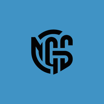Modern NCS monogram logo design abstract.