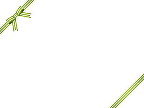 リボン蝶、縞、斜F、m4黄緑