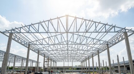 Naklejka premium Large metal building steel structure.