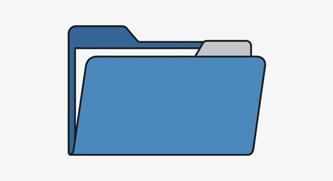 Blue File Folder with Papers Inside.