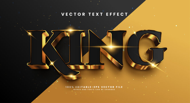 King golden editable vector text effect. Luxury text effect.