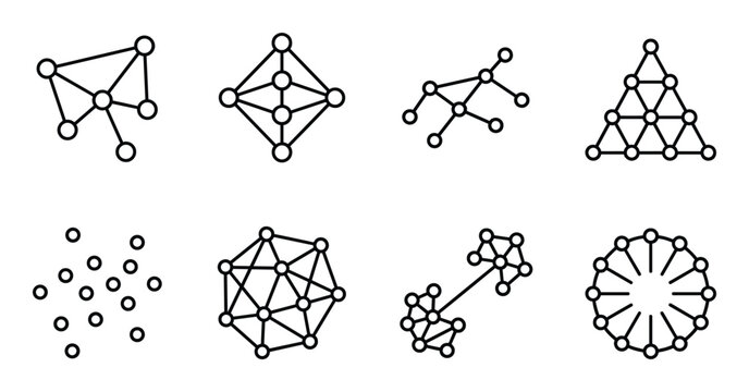 Abstract geometric network line icon set. high quality design and very good for your needs