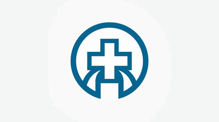 Obraz premium Abstract Medical Cross Logo on White Background