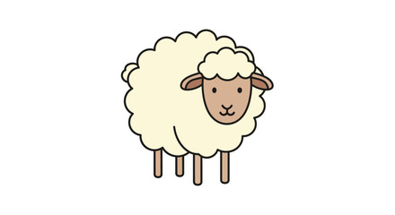A cartoon sheep standing alone. © Bocil