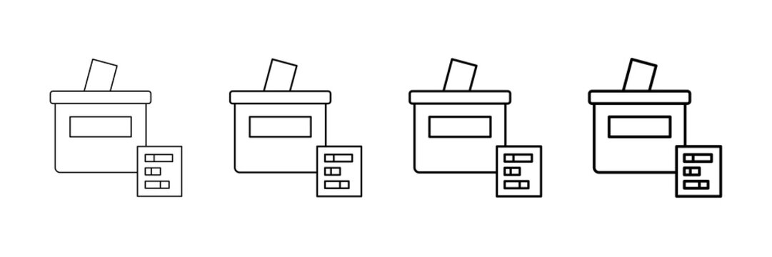 Election Results Icons Vector Set In Different Stroke Line Style