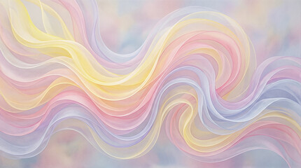 Obraz premium A vibrant and colorful abstract wave design with soft pastel hues and smooth curves