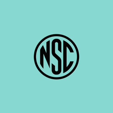 Monogram NSC Circle Logo Design.