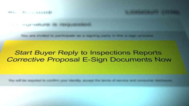 A Generic Starting of a Real Estate Buyer Reply to Inspections E-Sign Form