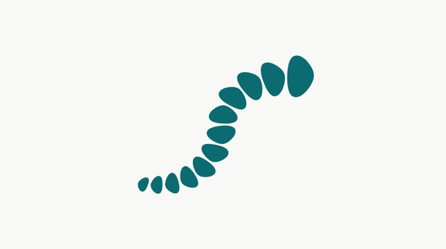 Abstract Teal S-Shaped Curve on White Background