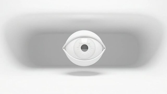 3d white security camera icon isolated on soft gradient gray background