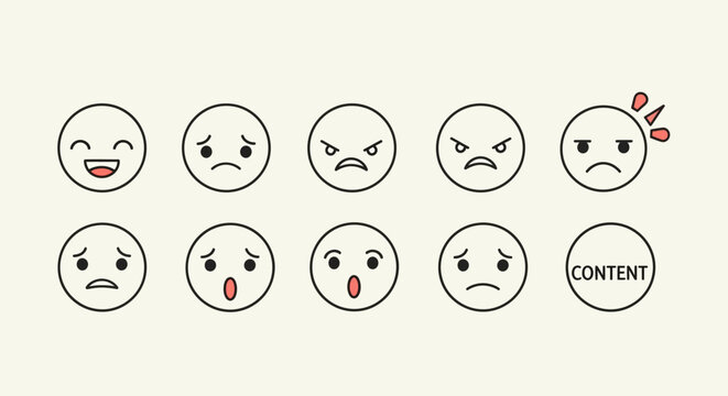 Easter egg vector illustration set with smiley emoticon faces and cartoon expressions collection