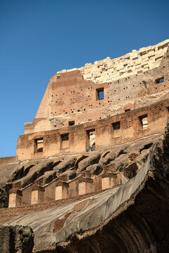 Interior Wall and Arches of the Colosseum in Rome, Italy