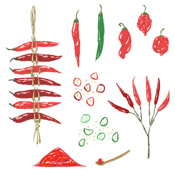 Chili Pepper Collection (Fresh, Dried, Powder, Slices)