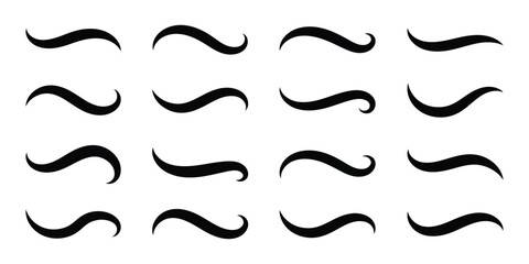 Vector swash swoosh tails flourish design. Curly black swish tails and sporty plume swirl logo  elements for retro banners. Hand drawn collection of curly swishes, swashes, swoops. Vector, Eps10. © Luna Visuals