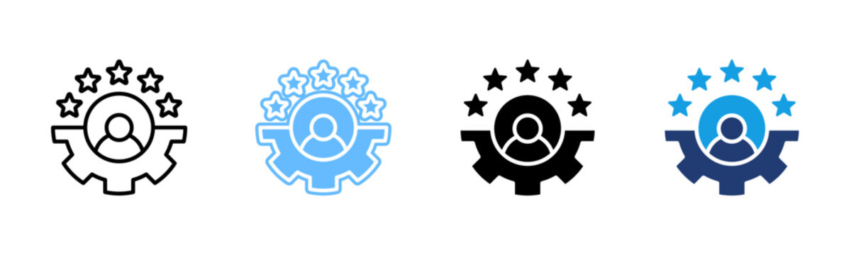 Service Experience icon set multiple style collection