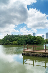 Fototapeta premium Lakeside modern office building in China