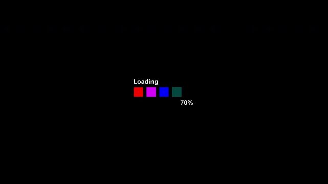 Bar Loading Animation Colorful With Percentage Loop Transparent Background