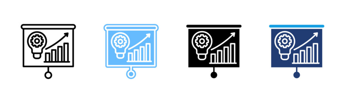 Data Driven Decision icon set multiple style collection