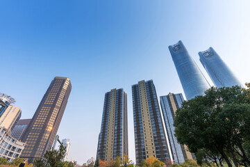 Obraz premium Metropolis of Shanghai's modern office building
