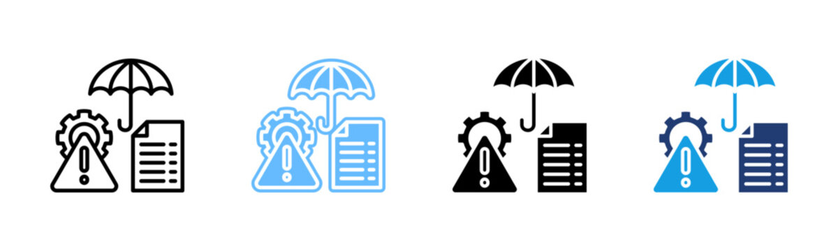 Risk Register icon set multiple style collection