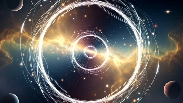Cosmic Energy Swirling Around Celestial Body.
