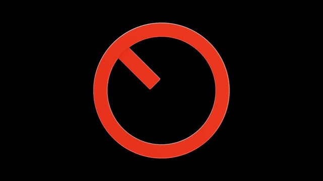 3D Red No Entry Prohibited Symbol | Alpha Channel