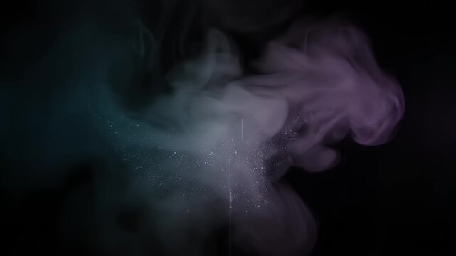 Bright professional studio LED light on stand in darkness