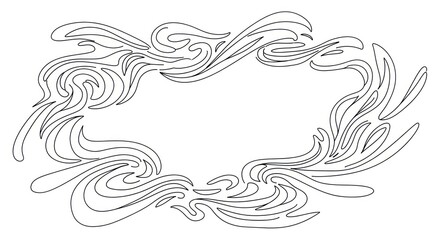 Fototapeta premium Elegant Floral Wreath Line Art Design.
