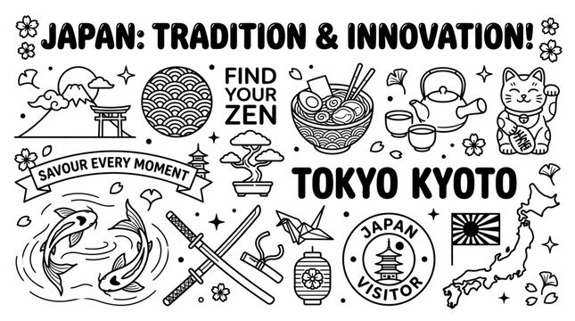 Japan Tradition Innovation Symbols - Tokyo Kyoto Travel