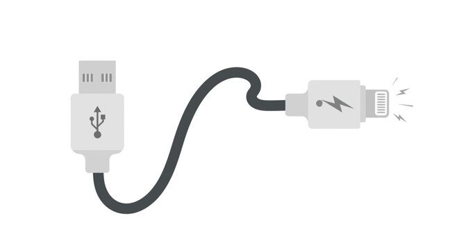 USB Cable with Lightning Connector Charging.
