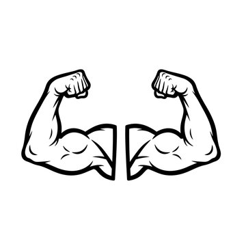 A pair of flexed muscular arms.