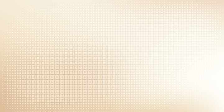 Abstract minimalist cream halftone dots background with soft white gradient.