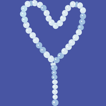 Heart Shaped Blue Prayer Beads