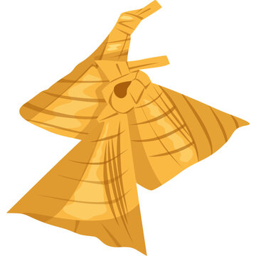 Traditionall Ketupat Woven Palm Leaf Illustration