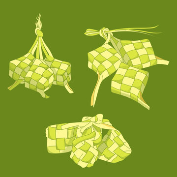 Ramadan Ketupat Illustration, Traditional Ketupat Illustration