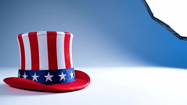 Uncle Sam Top Hat Patriotic American Flag Stars Red White Blue