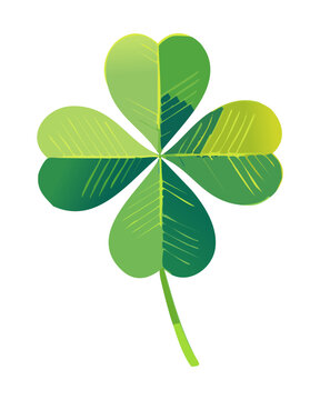 Lucky green shamrock for st patrick day and irish heritage celebration and nature theme branding - Vector Illustration
