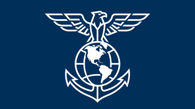 Symbol of the International Maritime Organization on Dark Blue