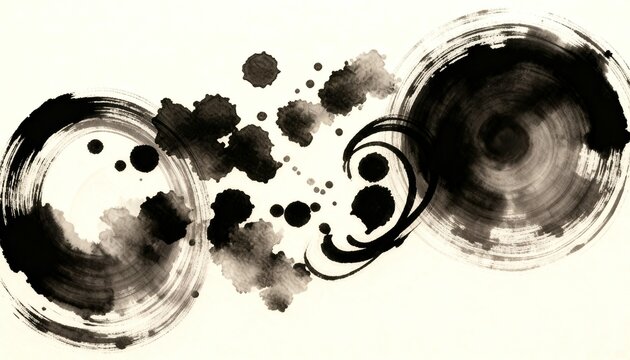 Abstract Ink Splat and Brush Strokes Texture