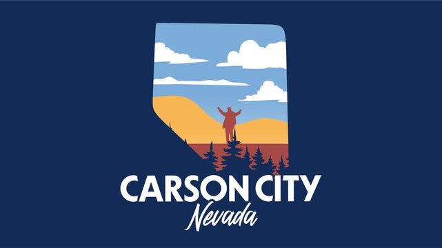 Carson City Nevada with beautiful views and tree silhouettes