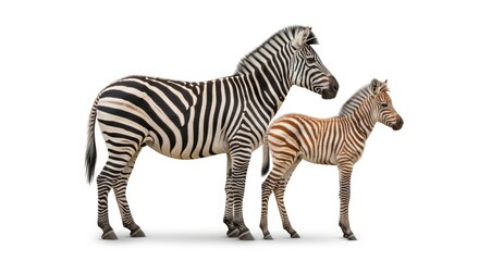 Obraz premium Majestic Striped Zebra and Offspring Looking Forward
