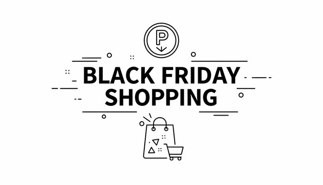 Black Friday Shopping Concept with Parking Icon and Shopping Bag