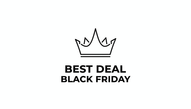 Black Friday Best Deal Crown Icon - Marketing Promotion and Sale Concept