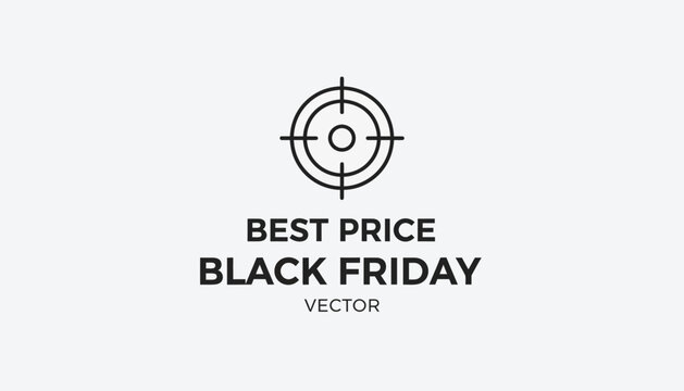 Black Friday Best Price Target Icon Vector Graphic for Sales and Discounts