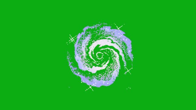 galaxy animation on green background