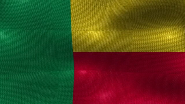 Benin Beninese Flag Textured Background Waving
