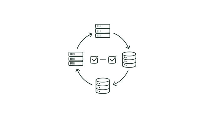Conceptual illustration of data flow and information processing cycle.