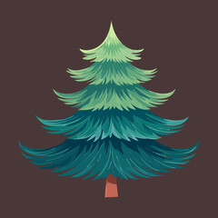 Conical forest tree for mountain landscape planning winter holiday marketing environmental education and nature inspired branding for outdoor clothing companies © color